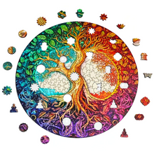 Carregar imagem no visualizador da galeria, Quebra-Cabeça de Madeira 3D - Mandala Árvore Yin Yang