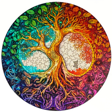 Carregar imagem no visualizador da galeria, Quebra-Cabeça de Madeira 3D - Mandala Árvore Yin Yang