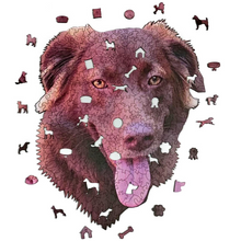 Carregar imagem no visualizador da galeria, Sua Foto com Molde Contorno Cachorro - Quebra-Cabeça Personalizável Premium