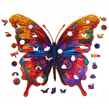 Carregar imagem no visualizador da galeria, Quebra-Cabeça de Madeira 3D - Borboleta