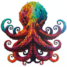 Carregar imagem no visualizador da galeria, Quebra-Cabeça de Madeira 3D - Polvo Sábio