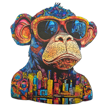 Carregar imagem no visualizador da galeria, Quebra-Cabeça de Madeira 3D - Macaco Cyberpunk