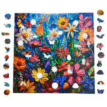 Carregar imagem no visualizador da galeria, Quebra-Cabeça de Madeira 3D - Flores