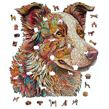 Carregar imagem no visualizador da galeria, Quebra-Cabeça de Madeira 3D - Border Collie