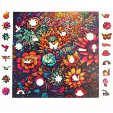 Carregar imagem no visualizador da galeria, Quebra-Cabeça de Madeira 3D - Floral