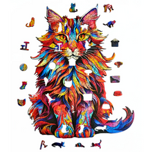 Carregar imagem no visualizador da galeria, Quebra-Cabeça de Madeira 3D - Maine Coon