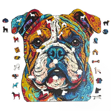 Carregar imagem no visualizador da galeria, Quebra-Cabeça de Madeira 3D - Bulldog Inglês