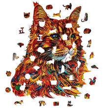 Carregar imagem no visualizador da galeria, Quebra-Cabeça de Madeira 3D - Gato Laranja