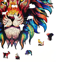 Carregar imagem no visualizador da galeria, Quebra-Cabeça de Madeira 3D - Leão Rei