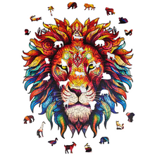 Carregar imagem no visualizador da galeria, Quebra-Cabeça de Madeira 3D - Leão Rei