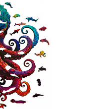 Carregar imagem no visualizador da galeria, Quebra-Cabeça de Madeira 3D - Polvo Sábio