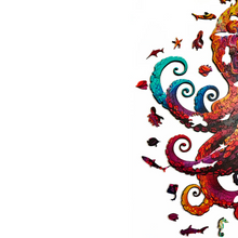 Carregar imagem no visualizador da galeria, Quebra-Cabeça de Madeira 3D - Polvo Sábio