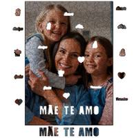 Sua Foto com Molde Dia das Mães - Quebra-Cabeça de Madeira 3D Personalizável - Kit