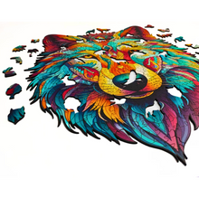 Carregar imagem no visualizador da galeria, Quebra-Cabeça de Madeira 3D - Lobo Selvagem