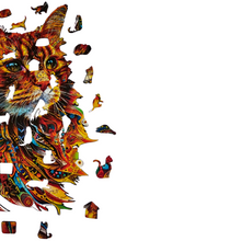 Carregar imagem no visualizador da galeria, Quebra-Cabeça de Madeira 3D - Gato Laranja
