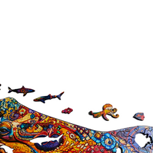 Carregar imagem no visualizador da galeria, Quebra-Cabeça de Madeira 3D - Baleia