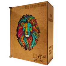 Carregar imagem no visualizador da galeria, Quebra-Cabeça de Madeira 3D - Leão Cromático
