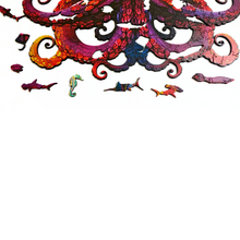 Carregar imagem no visualizador da galeria, Quebra-Cabeça de Madeira 3D - Polvo Sábio