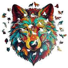 Carregar imagem no visualizador da galeria, Quebra-Cabeça de Madeira 3D - Lobo Selvagem