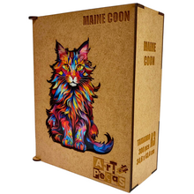 Carregar imagem no visualizador da galeria, Quebra-Cabeça de Madeira 3D - Maine Coon