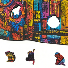Carregar imagem no visualizador da galeria, Quebra-Cabeça de Madeira 3D - Macaco Cyberpunk