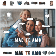 Carregar imagem no visualizador da galeria, Sua Foto com Molde Dia das Mães - Quebra-Cabeça de Madeira 3D Personalizável
