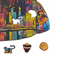 Carregar imagem no visualizador da galeria, Quebra-Cabeça de Madeira 3D - Macaco Cyberpunk