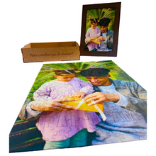 Carregar imagem no visualizador da galeria, Sua Foto com Molde Dia dos Pais - Quebra-Cabeça de Madeira 3D Personalizável