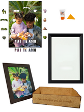 Carregar imagem no visualizador da galeria, Sua Foto com Molde Dia dos Pais - Quebra-Cabeça de Madeira 3D Personalizável