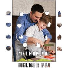 Carregar imagem no visualizador da galeria, Sua Foto com Molde Dia dos Pais - Quebra-Cabeça de Madeira 3D Personalizável