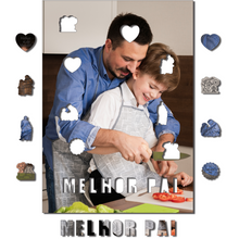 Carregar imagem no visualizador da galeria, Sua Foto com Molde Dia dos Pais - Quebra-Cabeça de Madeira 3D Personalizável