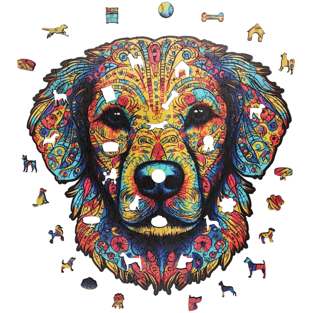 Quebra-cabeça 3d - Cachorro Color Madeira