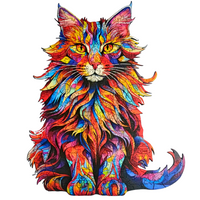 Quebra-Cabeça de Madeira 3D - Maine Coon