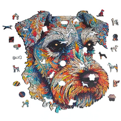 Quebra-Cabeça de Madeira 3D - Schnauzer