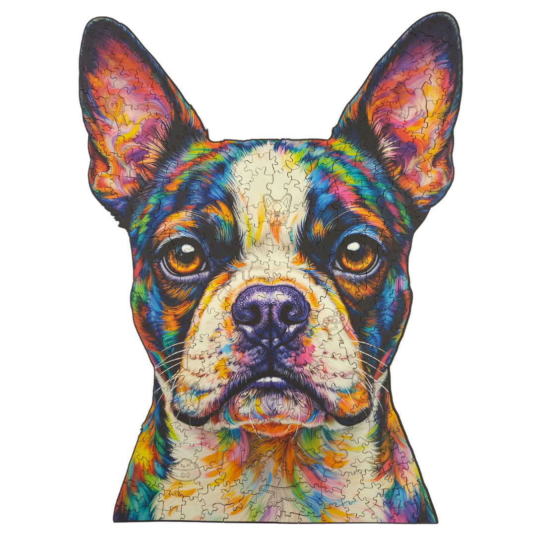 Quebra-Cabeça de Madeira 3D - Boston Terrier