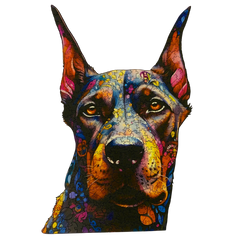 Quebra-Cabeça de Madeira 3D - Dobermann