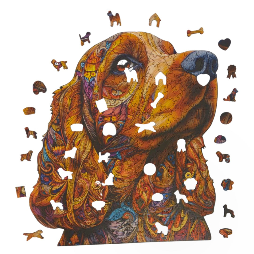 Quebra-Cabeça de Madeira 3D - Cocker