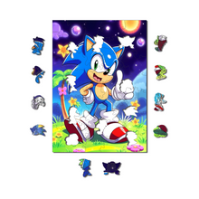 Carregar imagem no visualizador da galeria, Quebra-Cabeça de Madeira 3D - Sonic
