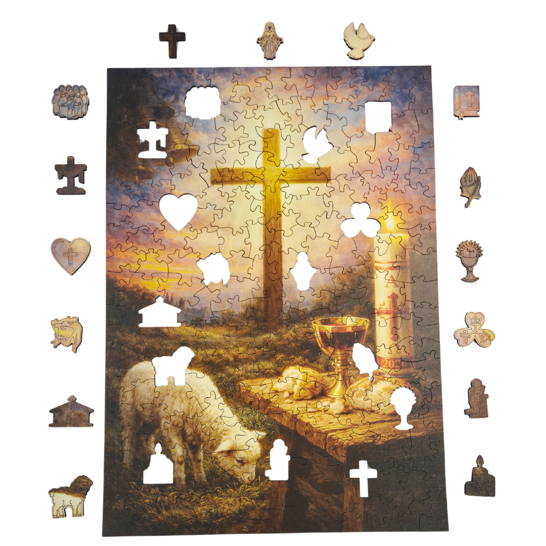 Quebra-Cabeça de Madeira 3D - Páscoa Divina