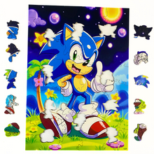 Carregar imagem no visualizador da galeria, Quebra-Cabeça de Madeira 3D - Sonic
