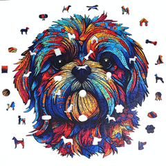 Quebra-Cabeça de Madeira 3D - Shih Tzu