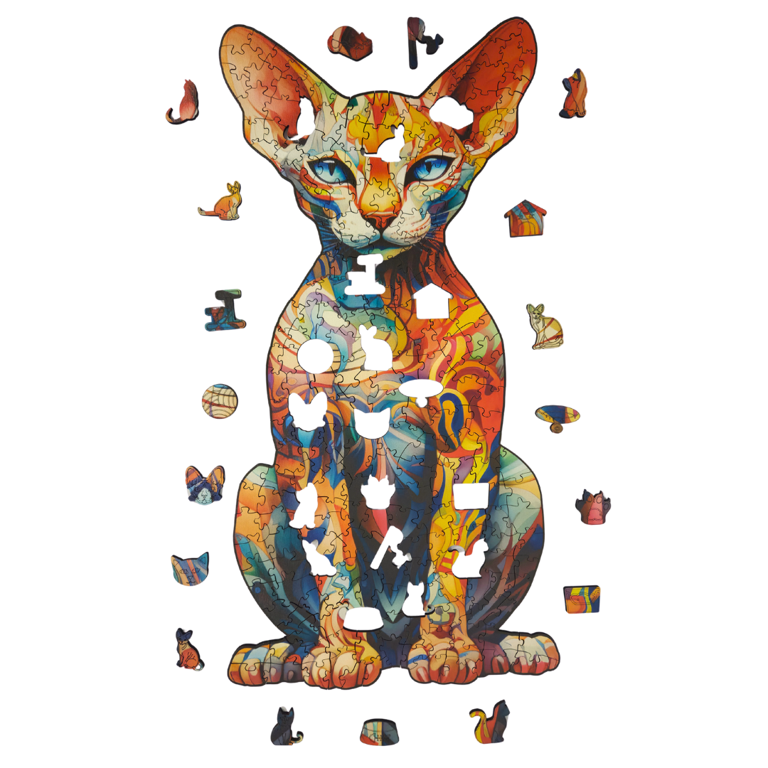 Quebra-Cabeça de Madeira 3D - Sphynx