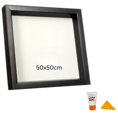 Kit Moldura Caixa Alta com Acrílico e Cola para Modelos Padrão Site - 50x50cm