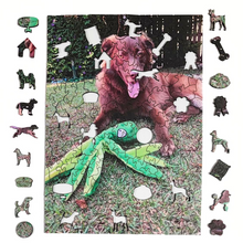 Carregar imagem no visualizador da galeria, Sua Foto com Molde Retangular de Cachorro - Quebra-Cabeça Personalizável
