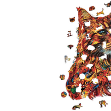 Carregar imagem no visualizador da galeria, Quebra-Cabeça de Madeira 3D - Gato Laranja
