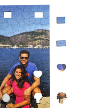 Carregar imagem no visualizador da galeria, Sua Foto com Molde Para Casais - Quebra-Cabeça de Madeira 3D Personalizável
