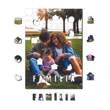 Carregar imagem no visualizador da galeria, Sua Foto com Molde Para Família - Quebra-Cabeça de Madeira 3D Personalizável
