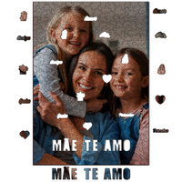 Sua Foto com Molde Dia das Mães - Quebra-Cabeça de Madeira 3D Personalizável