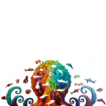 Carregar imagem no visualizador da galeria, Quebra-Cabeça de Madeira 3D - Polvo Sábio
