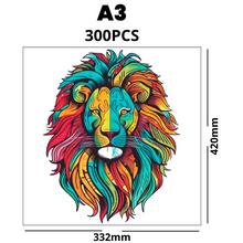 Carregar imagem no visualizador da galeria, Quebra-Cabeça de Madeira 3D - Leão Cromático
